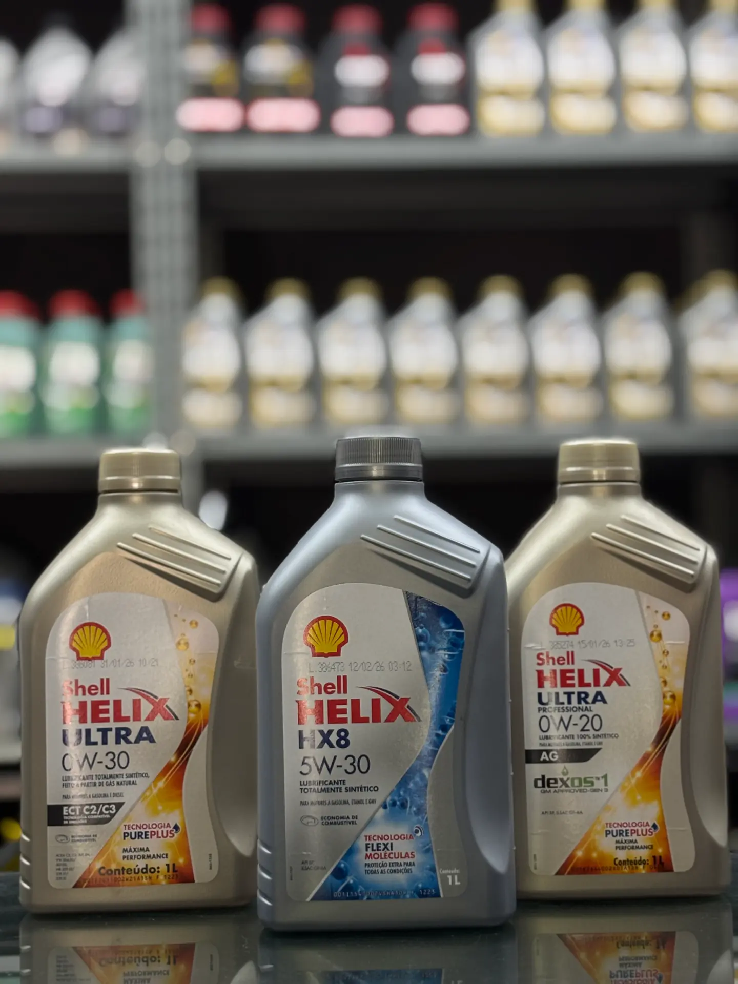 Óleos Shell Helix Ultra 0W-30, 5W-30 e 0W-20